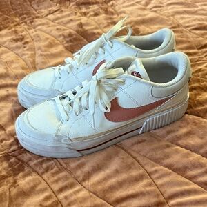Nike Women's White and Coral Sneakers